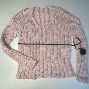 SHEIN Light Pink V-Neck Sweater